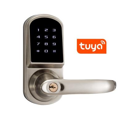 China TUYA Digital Hot Sales Wooden Door ONLENSE Password Door Lock Apartment Handle Smart Smart Door Lock zu verkaufen