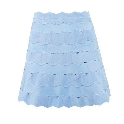 China Candy Color Anti-Static Bandage Bodycon Skirt Jacquard Shorts Bandage Dress Pink Blue Skirt for sale