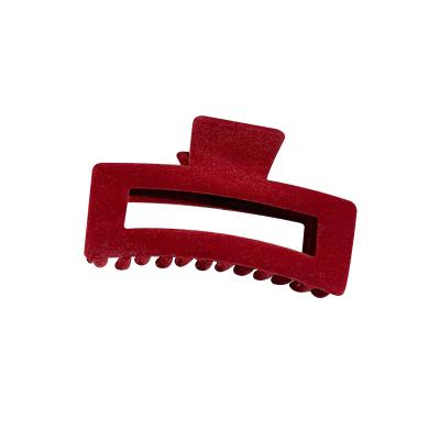 China Fashion Making Hair Claw Clips Shapes Red Velvet Crochet Hair Accessories Shark Clip Hairpin For Girls for sale