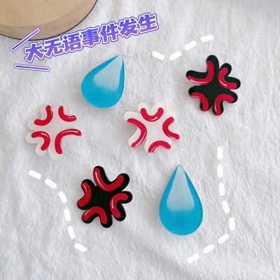 China Fashion Sweated Hairpin Emoji Water Drop Hairpin Blows Clip Female Sweaty Hair Clips Cute Speechless Hair Accessories Hair Clips for sale