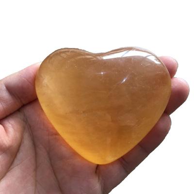 China Wholesale Natural Yellow Clear Healing Ball Spar China Calcite Crystal Heart China Calcite Crystal Heart For Sale for sale