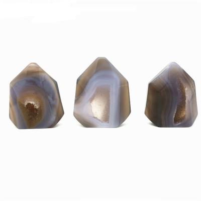 China Wholesale Europe Natural Agate Tower Piont Geode Crystal Hole For Decoration for sale