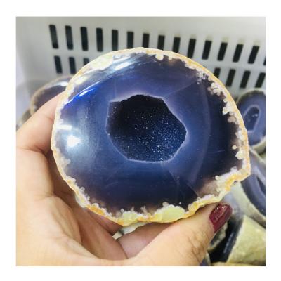 China China Wholesale Natural Group Agate Crystal Stone Polished Brazil Agate Geode For Feng Shui Decoration for sale