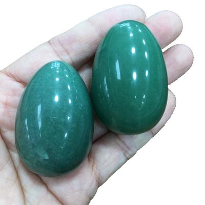 China China Natural Green Aventurine Yoni Egg Stone Polished Aventurine Massage Product for sale