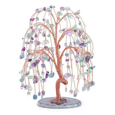 China China Sell Gem Crystals Healing Stones Agate Wholesale Natural Cutout Lucky Crystal Tree For Christmas Decoration Sliced ​​Hand Made for sale