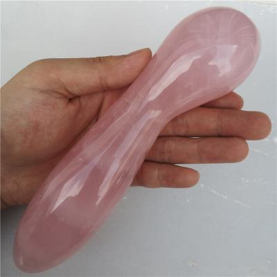 China Natural China Price Crystal Massage Healing Wand Rose Quartz Good Curved Yoni Wand Crystal Magic Wand For Sale for sale