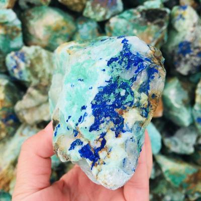 China NEW Stone China lapis lazuli phoenix raw stone color gemstone natural rough green crystal mineral gemstone specimen high quality for sale