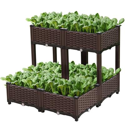 China Self-Watering Plastic Planter Box Garden Factory direct sales Self-Watering Plastic Planter Box For outdoor indoor planting Raised Bed kits Garden Bed Planter for sale