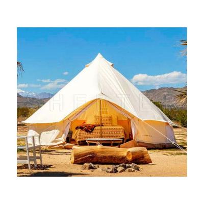 China Straight Tying Type Supply Canvascamp Family Tent 3m 4m 5m Outdoor Canvas Bell Tent For Glamping for sale