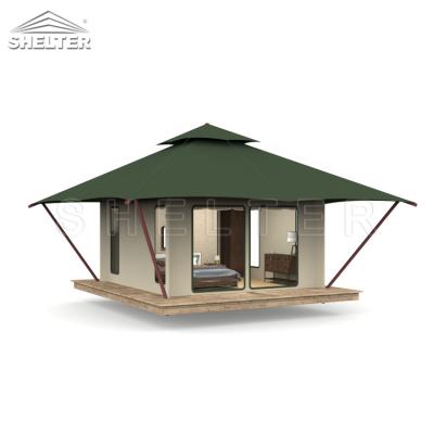 China Cheap Outdoor Glamping Hotel Water Proof Campground Villa Luxury Canvas Tent for sale