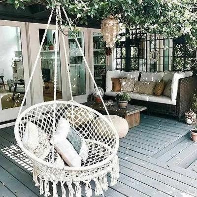 China Contemporary Outdoor Hammock Chair Swing Hammock Macrame Chair Cotton Rope Hanging Adult Hammock for sale