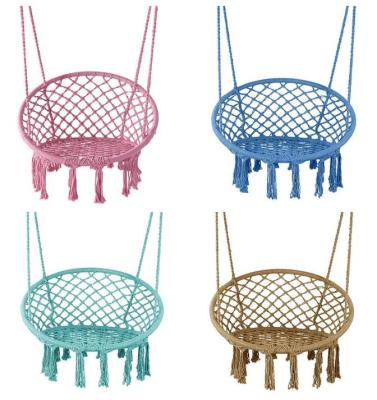 China Traditional Hammock Chair Hanging Chair Swing Indoor Macrame Swing Chairs 100% Cotton Rope For Bedroom for sale