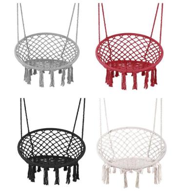 China Traditional Macrame Swing Chair Indoor Hanging Hammock Chairs 100% Cotton Rope for Bedroom, Outdoor Sturdy and Comfortable Hanging Chair for sale