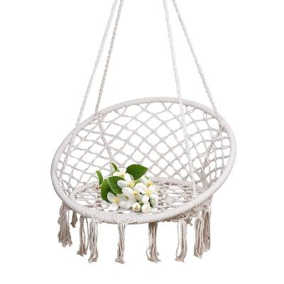 China Traditional Swing Chair, Hanging Chair with Hanging Kits and Cushion, Comfortable Sturdy Macrame Hammock Chair for Indoor Outdoor Patio Yard for sale