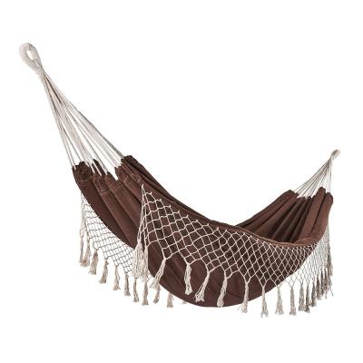 China Boho Contemporary Style Brazilian Hammock Macrame Fringed Hammock Swing Net Chair Indoor Outdoor Hanging Swing for sale