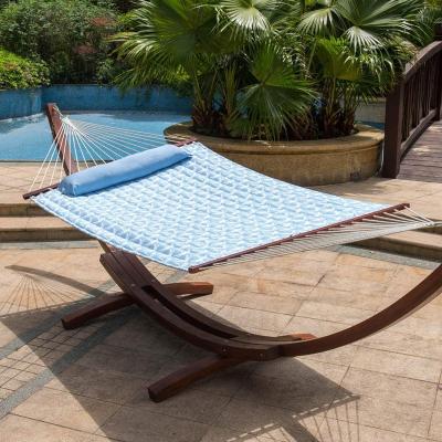 China Contemporary 11 Foot Quilted Fabric Hammock with Pillow Double 2 Person Hammock with Bamboo Spreader Bars Perfect for Outdoor Outdoor Patio for sale