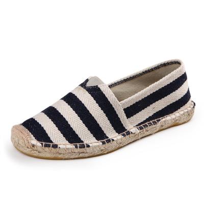 China Male Women Canvas Loafers Slip On Casual Flats Weaving Handmade Fisherman Shoes Women Sneakers Flats for sale