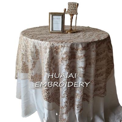 China Pretty design DURABLE tablecloth for wedding banquet flower fabric tablecloths round table cover for event wedding for sale