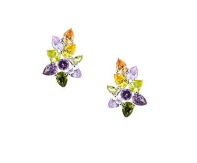 China Popular CLASSIC Premium Pink Orchid Flower Shaped Pave Earrings for sale