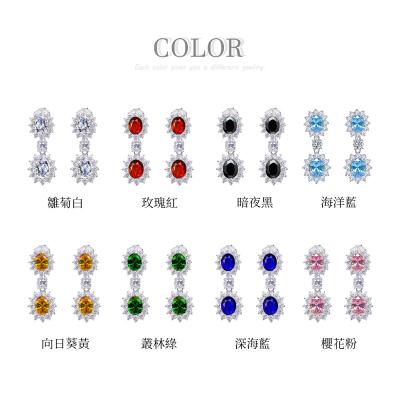 China CLASSIC hot sale top quality zircon earrings, fashion fashionable CZ earring, jewelry for women royal inspired dangle earrings. for sale