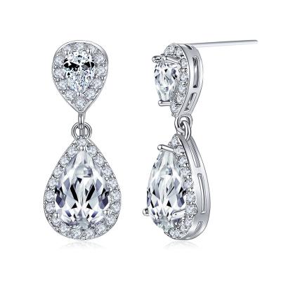 China CLASSIC hot sale zircon earrings, fashion fashionable CZ earring, jewelry for women fancy teardrop luster dangle earrings. for sale