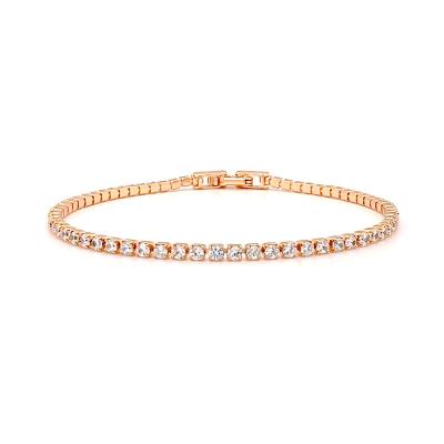 China FASHIONABLE Classic Zircon Plated Rose Gold Tennis Bracelet for sale