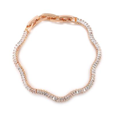 China FASHIONABLE Classic Zircon Embellished Rose Gold Plated Bracelet for sale