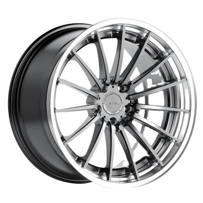 China ALLOY Customized 2 piece super deep concave brushed bronze polished lip forged wheel for sale