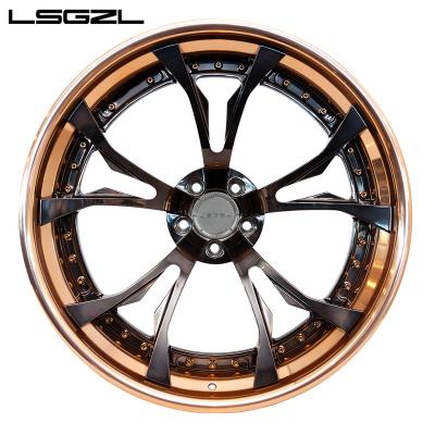 China LSGZL 2 19 20 21 22 Inch Aluminum 18 Pieces Forged 5x114.3 Gold Wheel Rim For Car for sale