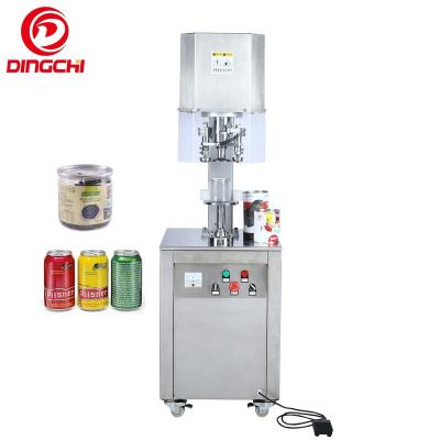 China Food factory direct vertical can sealing machine with motor key press Non-rotation cans sealer for beverage shop for sale