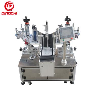 China Semi Automatic Food Double Sides Labeling Machine Square Bottle Labeler For Detergent for sale