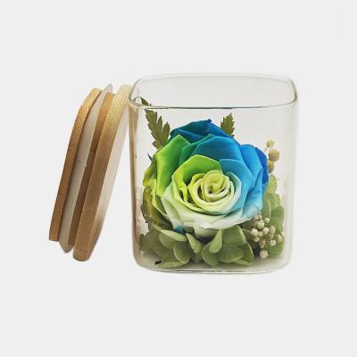 China Wholesale Preserved Enternal Eternity Single Galaxy Infinite Rose Flower Infinite Single Galaxy In Glass Jar With Light For Gift for sale