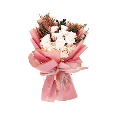 China New Design Preserved Roses Blush Bright Balloon Preserved Eternal Rose Flower Hydrangea Group Bouquet For Soap Decoration Gift with buds for sale