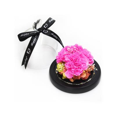 China Flowers Blooms Carnation Mum Floral Box 15.5*15.5*16.5cm Preserved by Arrangement Gift Mothers Day Mothers Boxes for sale