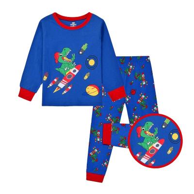 China 100 Home Breathable Cotton Pajamas Sets Cartoon Print Pajamas Boys And Girls Pajamas 2 Piece Set for sale