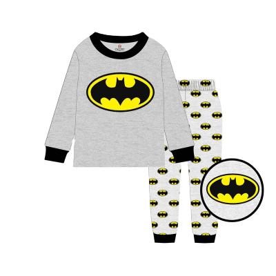 China Breathable 100% cotton pajamas for home decoration cartoon printing pajamas for boys and girls 2 pieces set lightly for sale