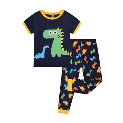 China CALUBY factory wholesale children's pajamas 100%cotton material boys' short-sleeved pajamas suit 9-13Y for sale