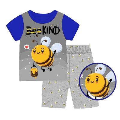 China CALUBY Factory Wholesale Children's Pajamas 3-8Y Short Sleeve Cotton Spring Boys Girls Children's Pajamas 100% Breathable Short Sleeve Suit for sale