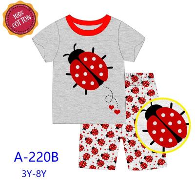 China Caluby Breathable Short Sleeve Shorts Girls Baby Pajamas Kids Pajamas 3-8 Years Are In Running 100% Cotton Pajamas Kids Pajamas for sale