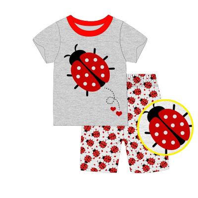 China Factory wholesale breathable pure stain material children's summer children's fabrics 3-8Y cotton pajamas for sale