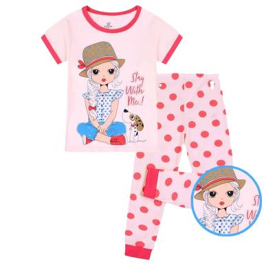 China Factory Wholesale Children's Pajamas 3-8Y Pants Cotton Breathable Short Sleeve Spring and Autumn Girls Children's Pajamas Set for sale