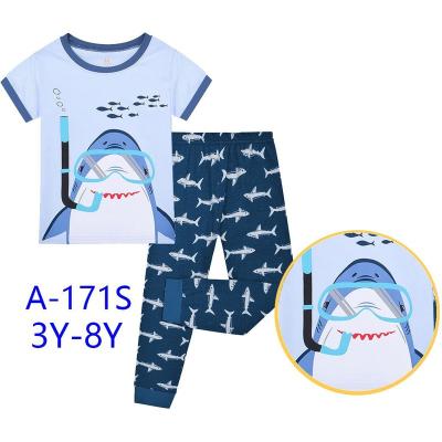 China Caluby Brand Breathable Children's Pajamas Boys Long Sleeve Pants 100% Cotton Wholesale Kids Pajamas 3-8 Years Cool Cartoon Pajamas for sale