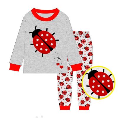 China Factory Wholesale Breathable Children Pajamas Girls Style Pure Cotton Fabric Kids Sleepwear Suit Wholesale Stain for sale