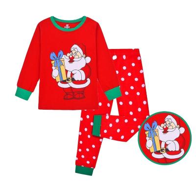 China CALUBY factory breathable children's pajamas set wholesale pure cotton children's pajamas boys and girls Christmas set 3-8Y for sale