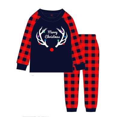 China Wholesale Christmas Children's Pajamas Children's Pajamas Girls and Boys Styles Breathable Pure Cotton Material 3-8y for sale