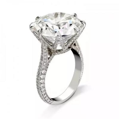 China TRENDY Premium High Quality Engagement 8 Ct Round Cut Fashion Sterling Silver Rings For Women for sale