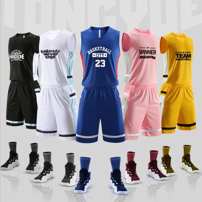 China Custom Made High Quality Antibacterial Sublimation Basketball Sports Logo Mens Basketball Uniform Tank Top for sale