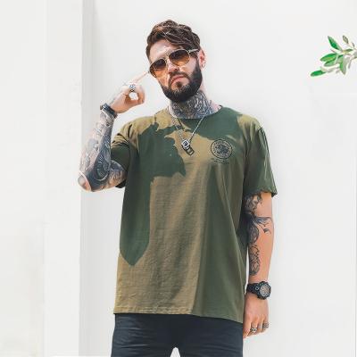 China Wholesale High Quality Anti-wrinkle Men's Army Green T-shirt Simple Custom Printing for sale