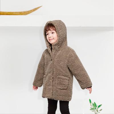 China boy solid hooded baby Anti-wrinkle fleece jacket warm kids coat winter teddy jacket for kids for sale