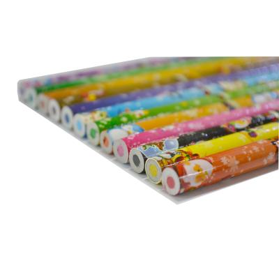 China Wholesale Standard Newspaper Color Pencil Recycled Pencil With Domed PET Shrink Sleeve End for sale